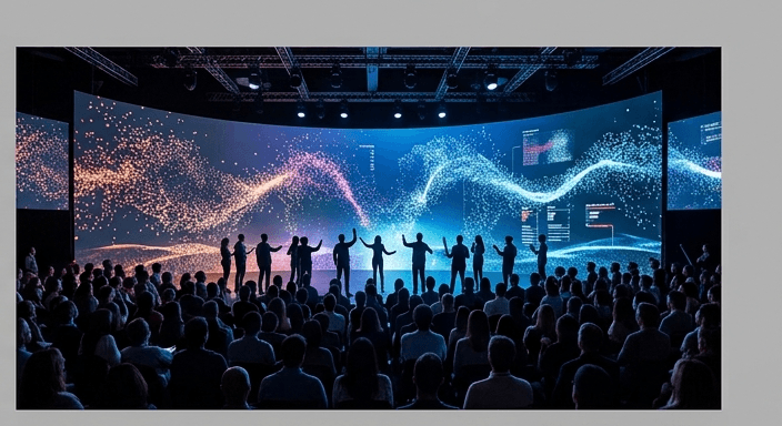 Audience participating in an immersive digital event